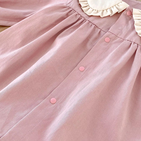 Baby Girl Autumn Rabbit Ear Collar Dress