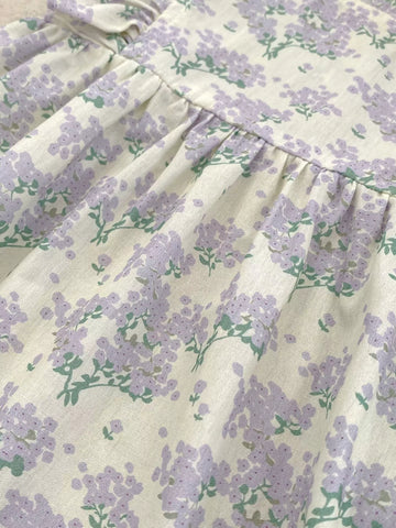 2 Pc Baby Girl Lavender Flower Bodysuit w/ Hat