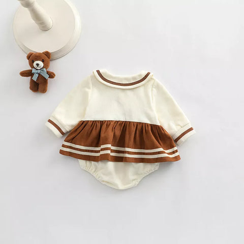 Baby Girl Boy Uniform Style Bear Bodysuit Romper