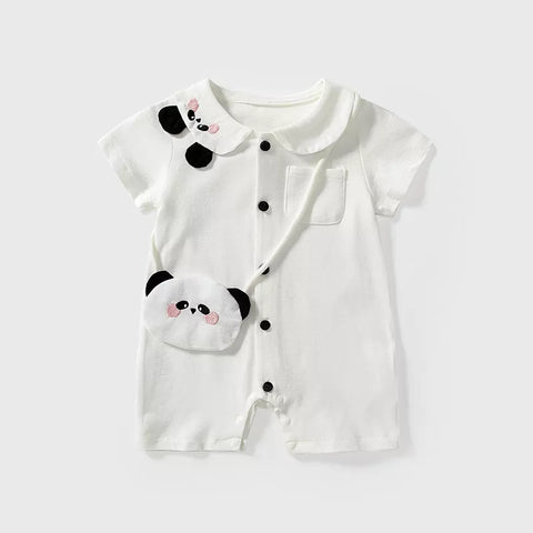 2 Pc Unisex Baby Cute Panda Knit Romper