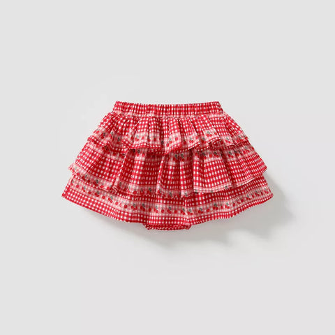 Baby Girl Cherry Gingham Skirt