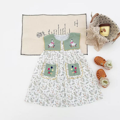 Girls Vintage Mother Goose Dress
