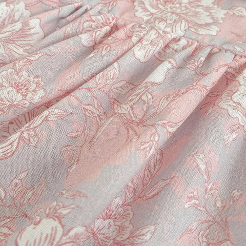 Baby Girl Pink Vintage Floral Ruffle Collar Dress