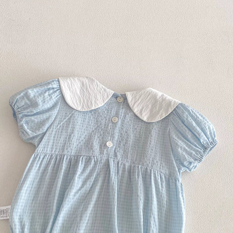 Baby Girl Alice Bib Seersucker Bodysuit