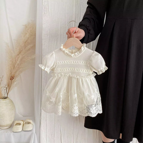 Baby Girl Puff Sleeve Victorian Tulle Dress