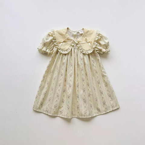 Girls Bow Peter Pan Collar Dress