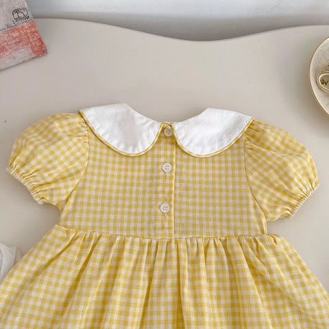 Baby Girl Gingham Duck Bodysuit Dress