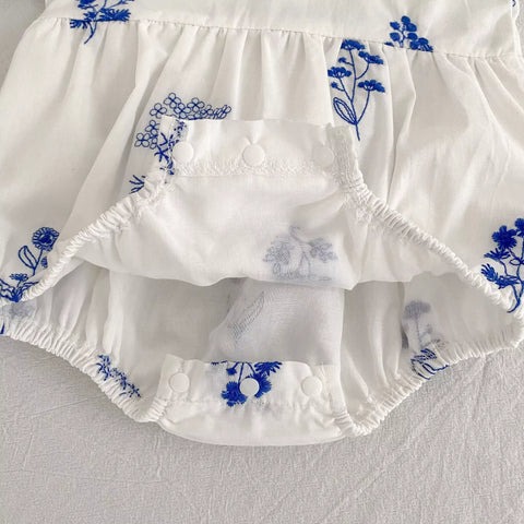 Girls Wild Flowe Embroidered Motif Bodysuit or Dress