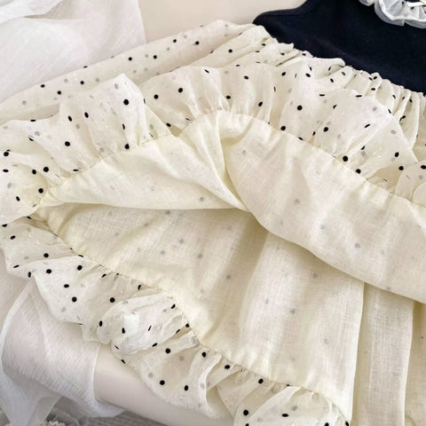 Girls Ruffle Dots Bubble Skirt Dress