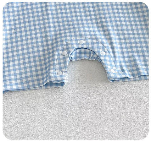 Baby Boy Gingham Polo Romper