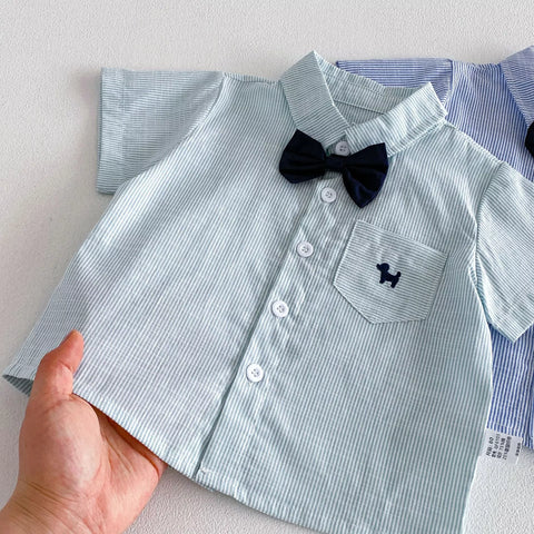 2 Pc Boys Bow Tie Shirt & Short Set