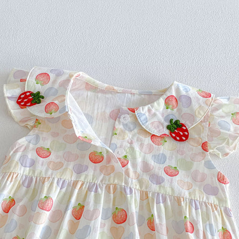 Baby Girl Summer Strawberry Bodysuit