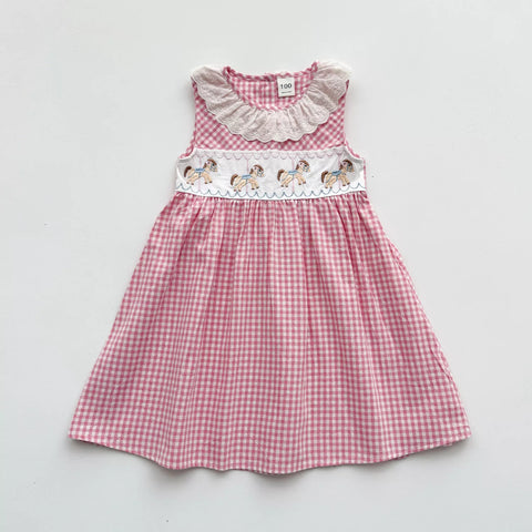 Girls Gingham Carousel Horse Dress