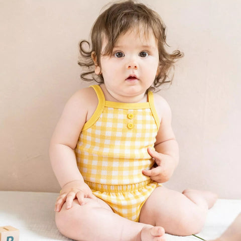 2 Pc Baby Girl Summer Gingham Tank Set