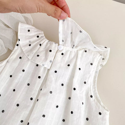 2 Pc Girls Polka Dot Bubble Shirt & Shorts Set