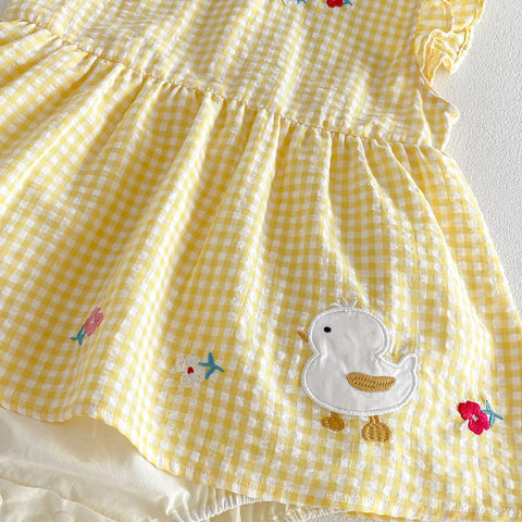 Baby Girl Duck Patch Gingham Dress