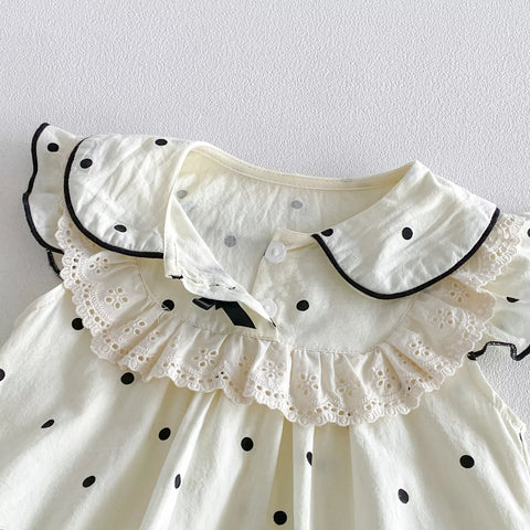 Baby Girl Polka Dot Ruffle Bib Bodysuit