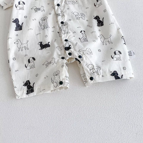 Baby Boy Doggy Print Romper