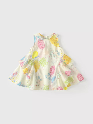 Girls Abstract Art Print Swing Dress