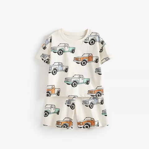 2 Pc Boys Truck Print Tee & Short Set