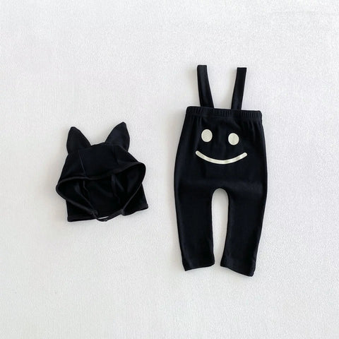 2 Pc Baby Halloween Monster Suspender Romper Set