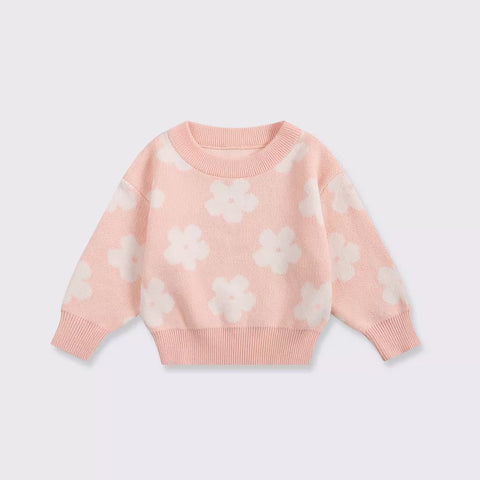 Baby Girl Flower Pattern Sweater