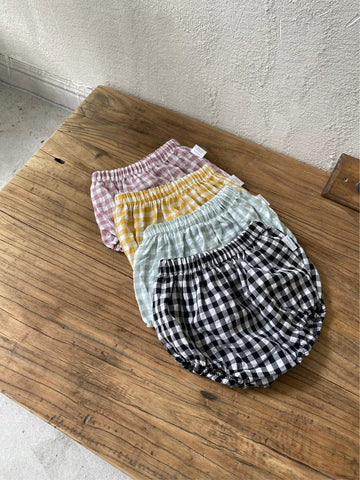 2 Pc Unisex Baby Happy Face Tee and Gingham Shorts