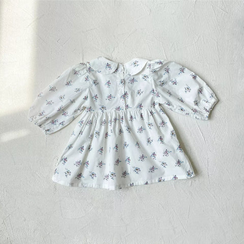 Baby Girl Floral Smocked Peter Pan Collar Dress