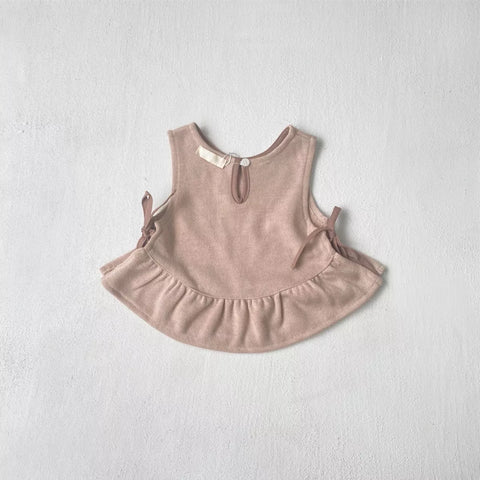 Baby Girl Knit Ruffle Tie Vest