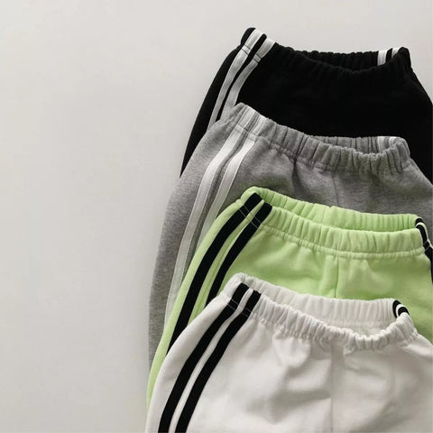 2 Pc Unisex Striped Sweatshirt & Pants Set