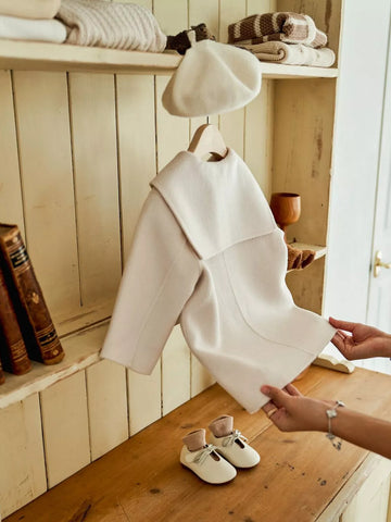 Baby Girls Peter Pan Collar Button-Up Wool Coat