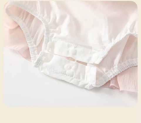 Baby Girl Lace Ruffle Collar Bow Romper Dress