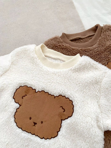 Baby Soft Fleece Bear Romper with Hat