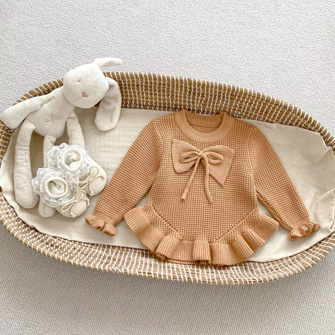 Baby Girl Bowl Ruffle Hem Sweater