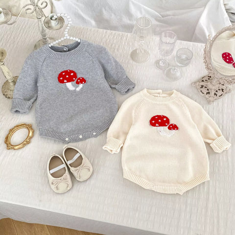 Baby Knit Mushroom Sweater Bodysuit