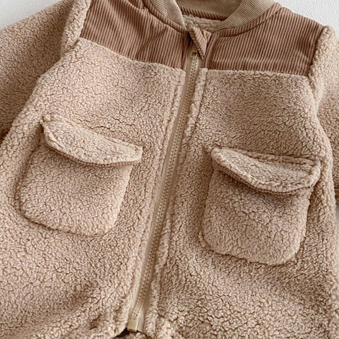 Baby Boy Sherpa Aviator Style Romper