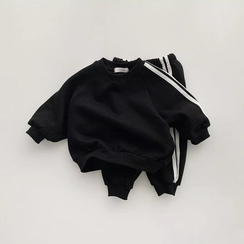 2 Pc Boy Stripe Pullover Sweatsuit