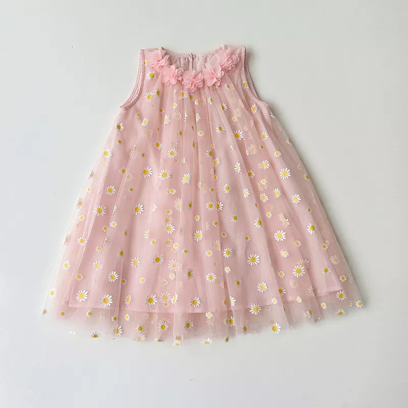 Girls Spring Daisy Tulle Dress