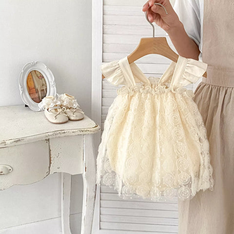 Baby Girl Summer Sheer Rosette Tulle Dress