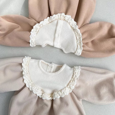 Baby Girl Bubble V Bib Bodysuit