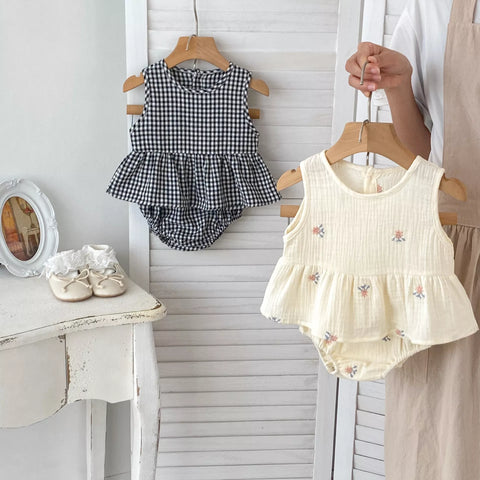 2 Pc Baby Girl Summer Bloomer Set