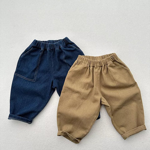 Boys Casual Denim Elastic Pants