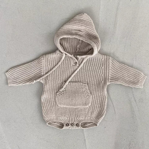 Baby Knitted Hooded Bodysuit
