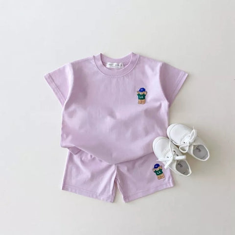 2 Pc Baby LA Bear Tee & Shorts Set