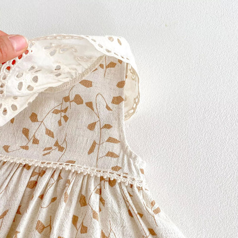Baby Girl Autumn Leaves Eyelet Collar Dress