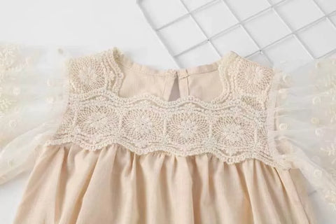 Baby Girl Crochet Lace Winged Bodysuit