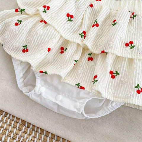 2 Pc Baby Girl Cherry Tank Top with Bloomer Skirt