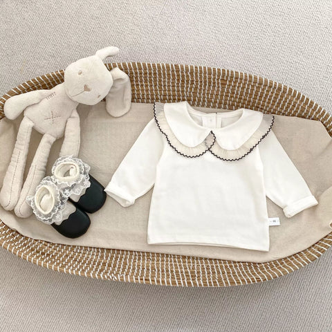 2 Pc Baby Girl Tweed Bodysuit w/ Collar Shirt
