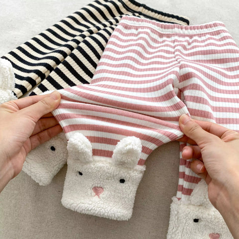 Baby Thick Fleece Rabbit Hoodie and Leggings Set