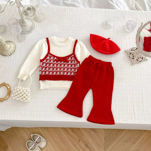 2 Pc Baby Girl Cami Overlay Shirt w/ Pants Set